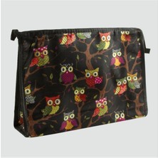 Ayena Moda Baykuş Desenli Makyaj Çantası