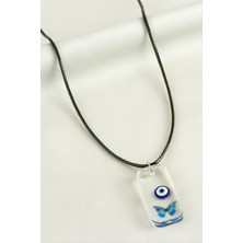 Ayena Moda Kelebek Dikdörtgen Epoksi Kolye