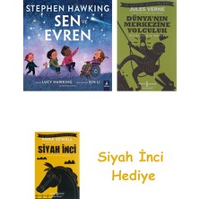 İş Bankası Kültür Yayınları Sen ve Evren - Stephen Hawking + Dünyanın Merkezine Yolculuk + Siyah Inci Hediye