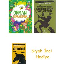 İş Bankası Kültür Yayınları Orman - Boyama Kitabım + Dünyanın Merkezine Yolculuk + Siyah Inci Hediye