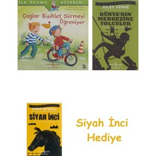 İş Bankası Kültür Yayınları Çağlar Bisiklet Sürmeyi Öğreniyor: Ilk Okuma Kitabım + Dünyanın Merkezine Yolculuk + Siyah Inci Hediye