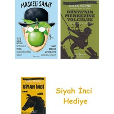 İş Bankası Kültür Yayınları Maskeli Sanat - 11 Büyük Ressamla Tanış ve Maskelerini Tak + Dünyanın Merkezine Yolculuk + Siyah Inci Hediye