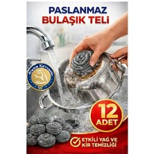 Artlantis Bulaşık Teli Ovma Teli 12 Adet Pratik Ekonomik Toptel Sürtme Teli Lavabo Mutfak Banyo Temizlik Teli Sert Yüzey Için