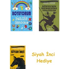 İş Bankası Kültür Yayınları Boyuyorum Ingilizce Öğreniyorum 7 + Dünyanın Merkezine Yolculuk + Siyah Inci Hediye