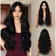 Aura Peruk Siyah Perçemli Harika Dalgalara Sahip Özel Vip Modelimiz