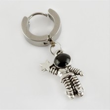 Ayena Moda Astronot Figürlü Çelik Erkek Küpe 1 Adet