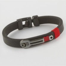 Ayena Moda Anahtar Figürlü Kaliteli Suni Deri Bileklik