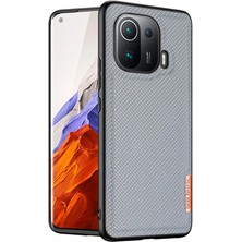 Ayena Moda Dux Ducis Fino Serisi Xiaomi Mi 11 Pro Kılıf Premium Dokuma Silikon KILIF-(5775)