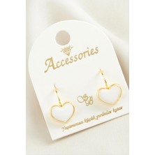 Ayena Moda Kalp Mineli Klipsi Küpe