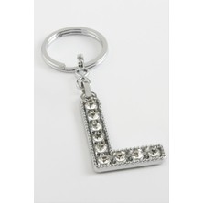 Ayena Moda Gümüş Renkli Taşlı Harf Anahtarlık