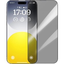 Ayena Moda Baseus Crystalline iPhone 15 Pro Max Privacy Hayalet Full Koruma Cam Ekran KORUYUCU-(5775)