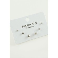 Ayena Moda 6 Adet Top Çelik Küpe