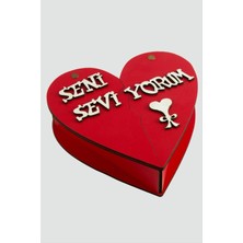 Ayena Moda Seni Seviyorum Yazılı Ahşap Kutu