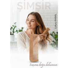 Ayena Moda Doğal Şimşir Ahşap Tarak – 16 cm Anti-Statik Kepek Karşıtı ve El Yapımı