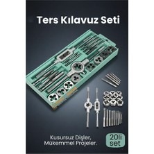 Ayena Moda 20 Parça Profesyonel Metrik Ters Kılavuz ve Pafta Seti M3-M12 - Hassas Diş Açma ve Onarım Takımı