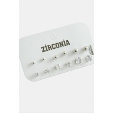 Ayena Moda 12 Adet Kare Zirkon Tek Taşlı Küpe