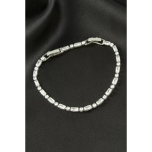 Ayena Moda Dikdörtgen Zirkon Taşlı Lüks Kararmaz Bileklik 3*6 mm