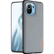 Ayena Moda Dux Ducis Fino Serisi Xiaomi Mi 11 Kılıf Premium Dokuma Silikon KILIF-(5775)