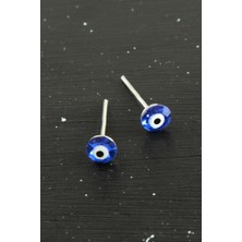 Ayena Moda Kristal Taşlı Nazar Mineli Minik Küpe 0,4 mm