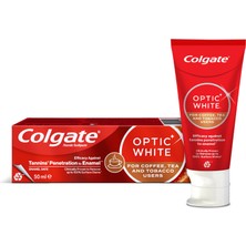 Colgate Optic White Kahve, Çay ve Tütün Kullanıcıları Için Diş Macunu 50 ml 2 Adet