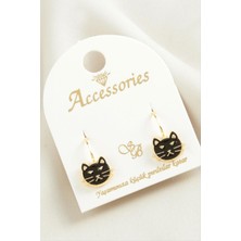 Ayena Moda Kedi Mineli Klipsi Küpe