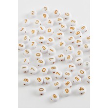 Ayena Moda 7 mm Sarı Renkli Rakam Boncuk 500 Gram