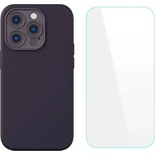 Ayena Moda Baseus Liquid Silica iPhone 14 Pro Silikon Kılıf + Tempered Ekran Koruyucu SET-(5775)