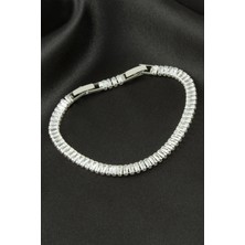 Ayena Moda Baget Zirkon Taşlı Lüks Kararmaz Bileklik 5 mm