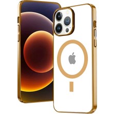 Ayena Moda Ally iPhone 13 Pro Max 6.7inç Magsafe Uyumlu Renkli Kenar Silikon KILIF-(5775)