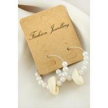 Ayena Moda Deniz Kabuğu Inci Halka Küpe 3 cm