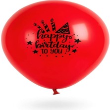 Jojo Balloons 12" Happy Birthday Baskılı Balon 6'lı 4 Adet