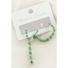 Ayena Moda 3 Adet Kalp Zirkon Taşlı Küpe