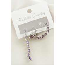 Ayena Moda 3 Adet Kalp Zirkon Taşlı Küpe