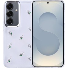 Ceponya Galaxy S24 Kılıf Airbag Tasarımlı Simli Şeffaf Kutup Kapak