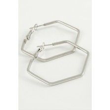 Ayena Moda Beşgen Halka Küpe 5,5 cm