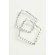 Ayena Moda Dörtgen Halka Küpe 6 cm