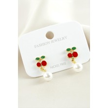 Ayena Moda Kiraz Mineli Inci Küpe