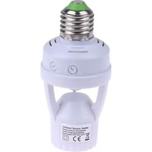E27 Hareket Sensörlü Lamba Tutucu 110-240VOLT 60WATT, Ampul Soket Adaptörü Pır,