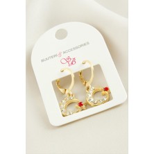 Ayena Moda Ay Yıldız Taşlı Küpe