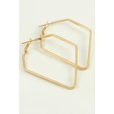 Ayena Moda Dörtgen Halka Küpe 7 cm