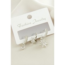 Ayena Moda 3 Adet Yıldız Zirkon Taşlı Küpe