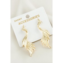 Ayena Moda Kanat Yeni Sezon Metal Küpe