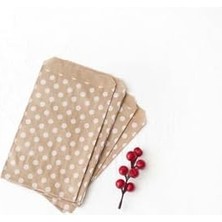 20 Adet Puantiye ve Zikzak Desenli Kese Kağıdı (11X20 Cm) ve Çiçekli Yılbaşı Şekilli Stickerdan Olu
