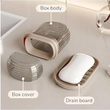 Şeffaf Kutu Şeklinde Plastik Katı Sabunluk Pratik Kullanımlı Hijyenik Banyo Sabun Kabı 1 Adet