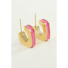 Ayena Moda Kare Lüks Çelik Küpe