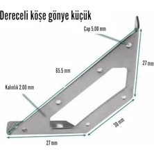 Metal Köşe Bağlantı Aparatı, 10 Adet Mobilya Dolap Montaj Köşebent, Duvara Sabitleme Gönye, 65.5X30X27MM