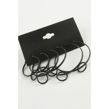 Ayena Moda Noktalı Iç Içe Metal Halka Küpe 6 Adet