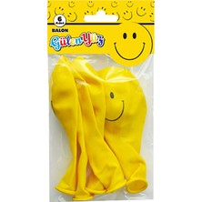 3 Adet Gülen Surat Poşet Içi 6'lı Balon