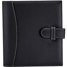 " Academic Mini Executive Deri Portföy Klasörü, 1" Halka Bağlayıcı ve 250 Sayfalık Kapasite, Not Defterleri ve 5.5" x 8.5" Belgeler, 2 Kalem Döngüsü, Siyah Deri" (98294)