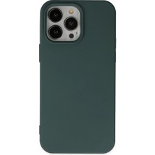 Buğz Iphone 14 Pro Kılıf Nano Içi Kadife Silikon - Koyu Yeşil
